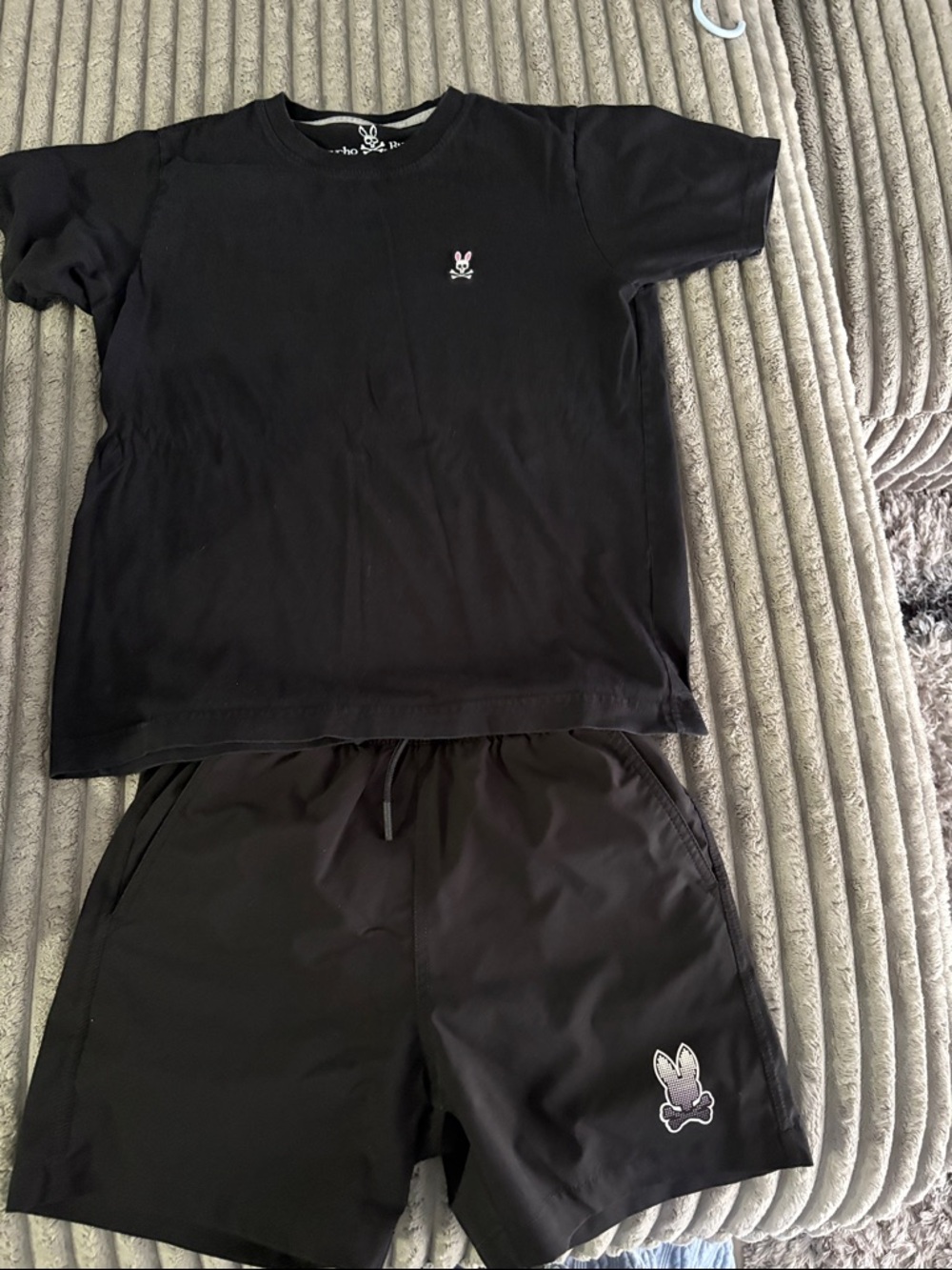 Black Bunny Logo Tee & Shorts Set